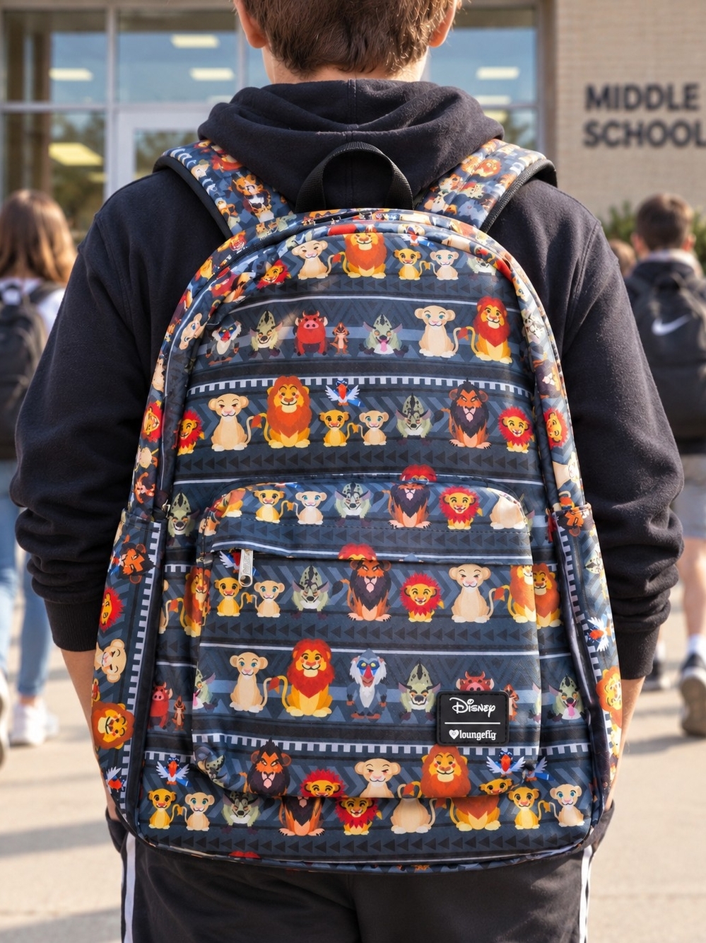 Disney Kids Backpack - Navy Multi Lion King Print